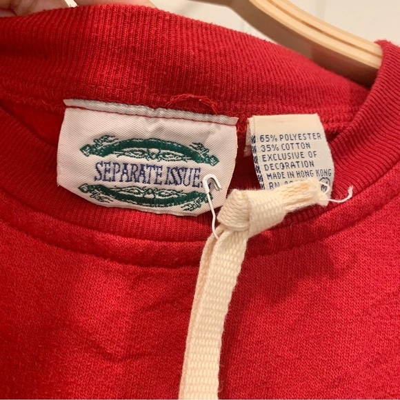 UO Vintage Red Quilted Motif Christmas Sweatshirt - Picture 5 of 6